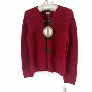 NWT Edgehill Collection Classic Red Girls VintageOpen Front Sweater Size 7